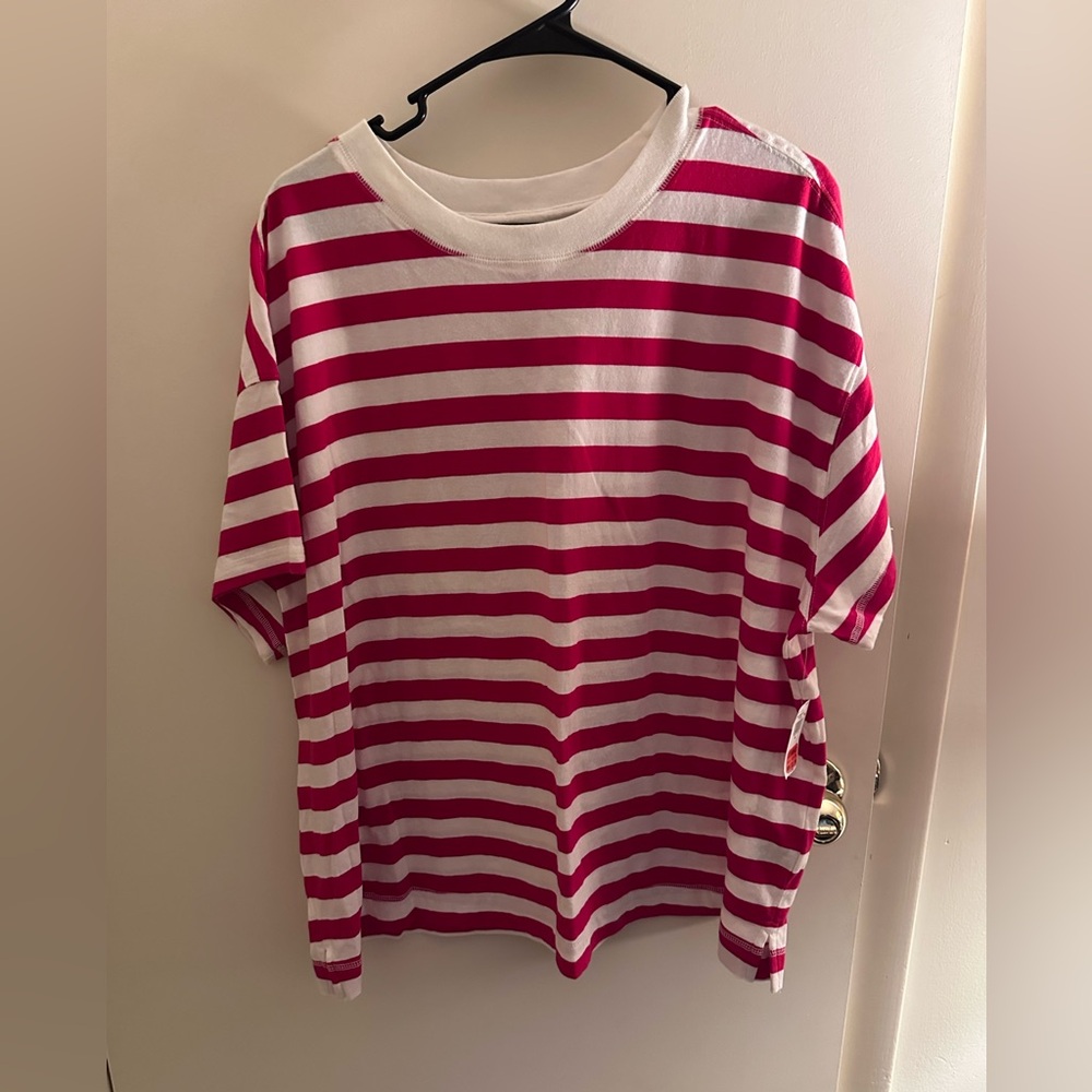 Old Navy Red & White Striped T-Shirt